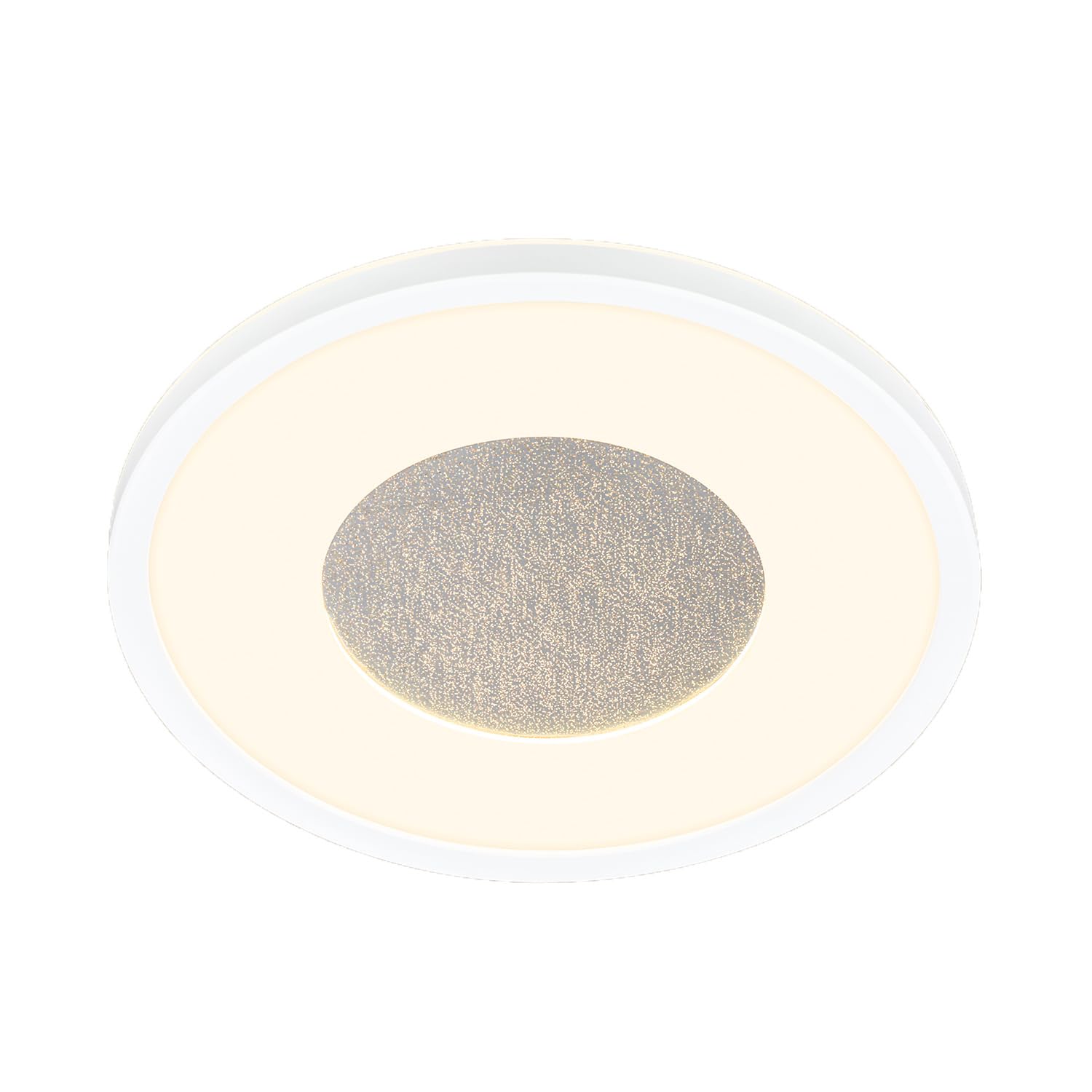 BRILONER - LED Deckenlampe mit Glitzerdekor, indirektes Licht, 3.000K warmweiß, Lampe, Deckenleuchte, Wohnzimmerlampe, LED Panel, Küchenlampe, Deckenbeleuchtung, 29x3 cm, Weiß