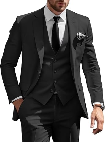 Mens 3 Piece Suits Slim Fit Wedding Suit for Men Formal Business Prom Suits