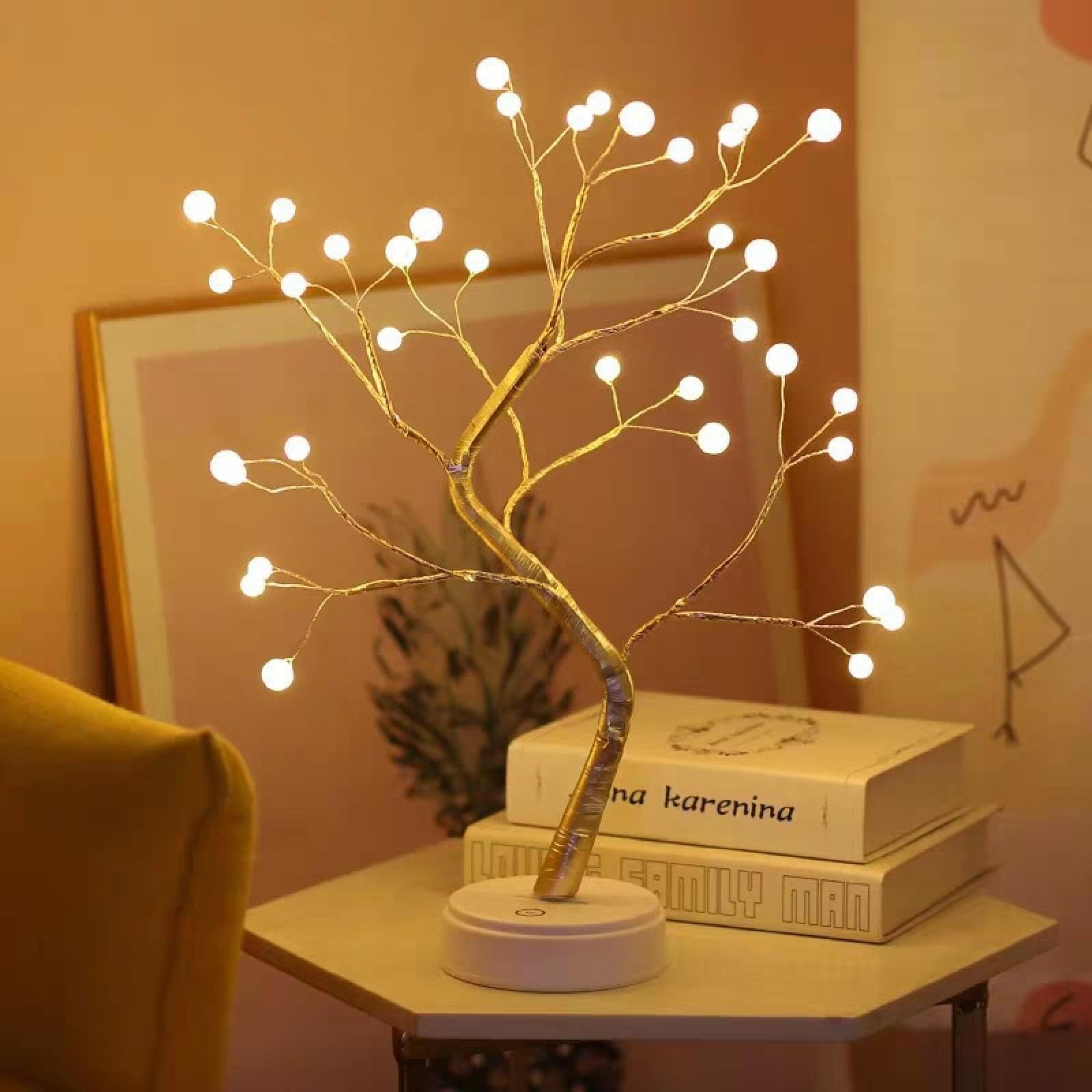 meysFire Tree Silver Flower Lantern Tree Lamp Christmas Decoration Tree Pillar Table Lamp