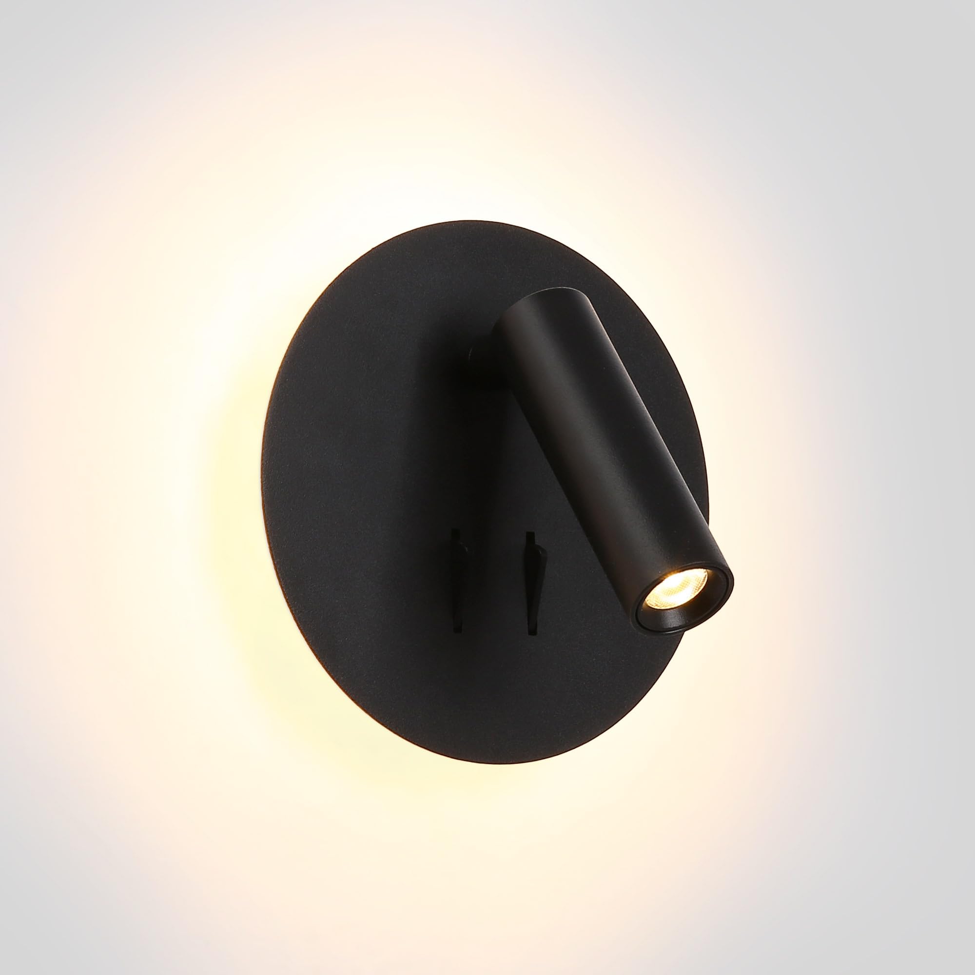 BARCELONA LED - Applique murale "Quart" avec lumière de lecture orientable et lumière d'ambiance - 3W + 6W - Blanc chaud 3000K - Idéal pour têtes de lit, chambres, salle d'étude.