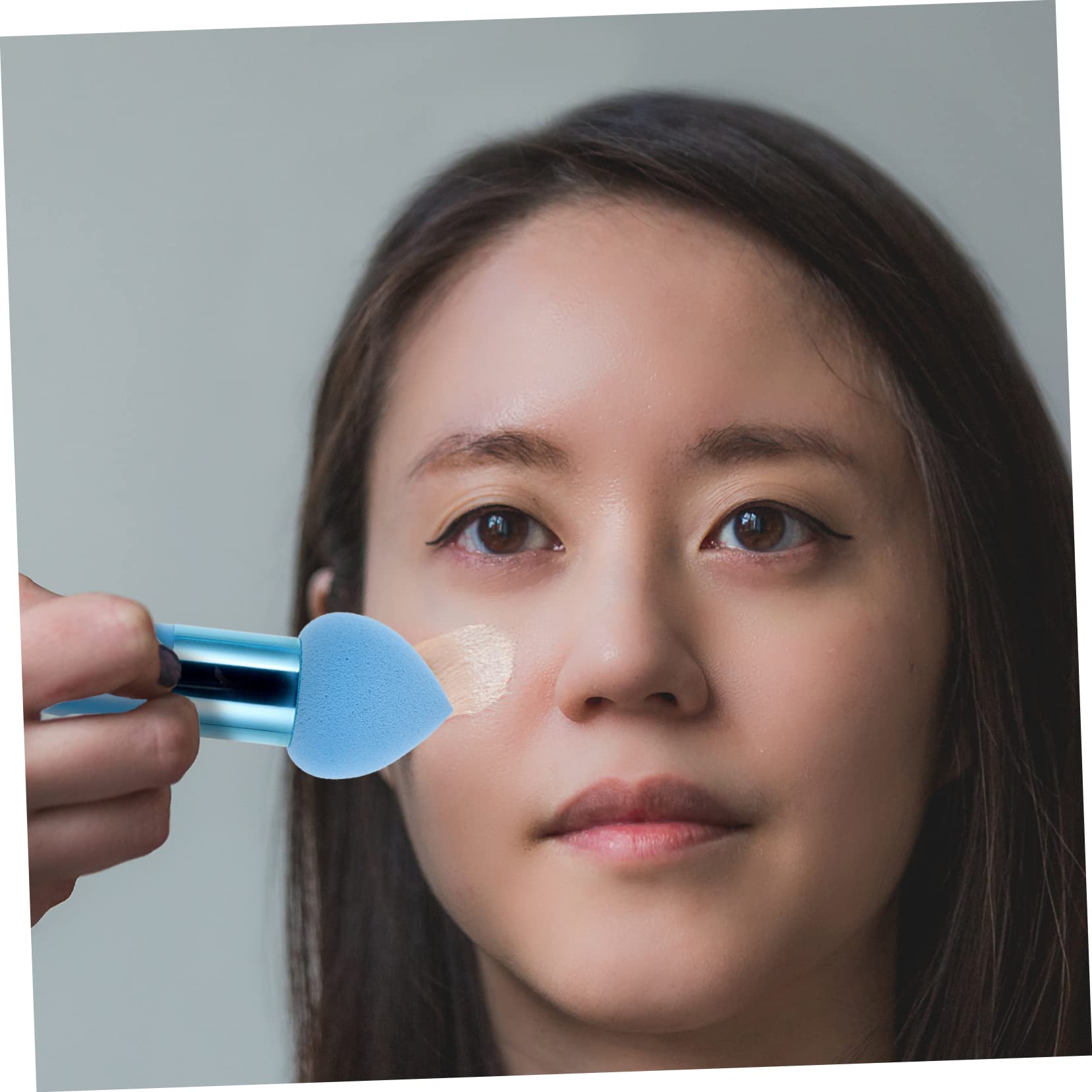 PACKOVE 3Pcs Handheld Makeup Sponge Pens Portable Cosmetic Blending Tools for Women Heart Shaped Design for Foundation and Blush Application High Grade Material