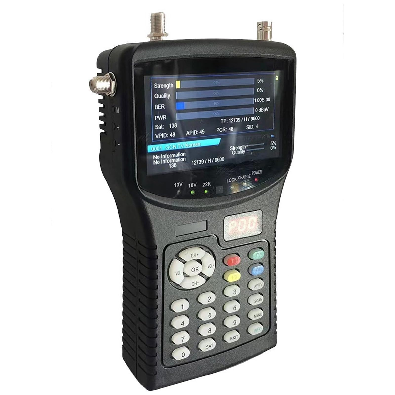 Mètre De Recherche Satellite DVB-T2 DVB-C avec Écran LCD TFT DC 12V HD 1080P DéTection PréCise