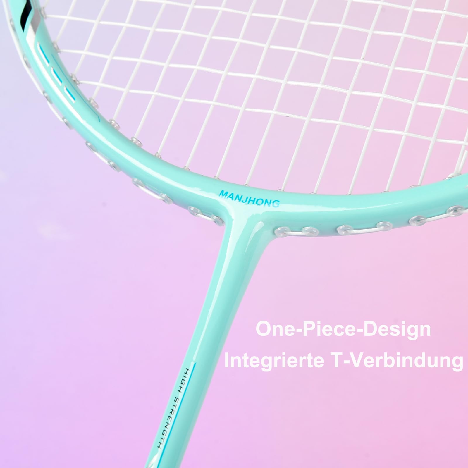Badminton Set mit 2 Graphit Schläger - Kratzfestes Design - Federball Set für Erwachsene Incl. Federbälle, Griffbänder & Schlägertasche