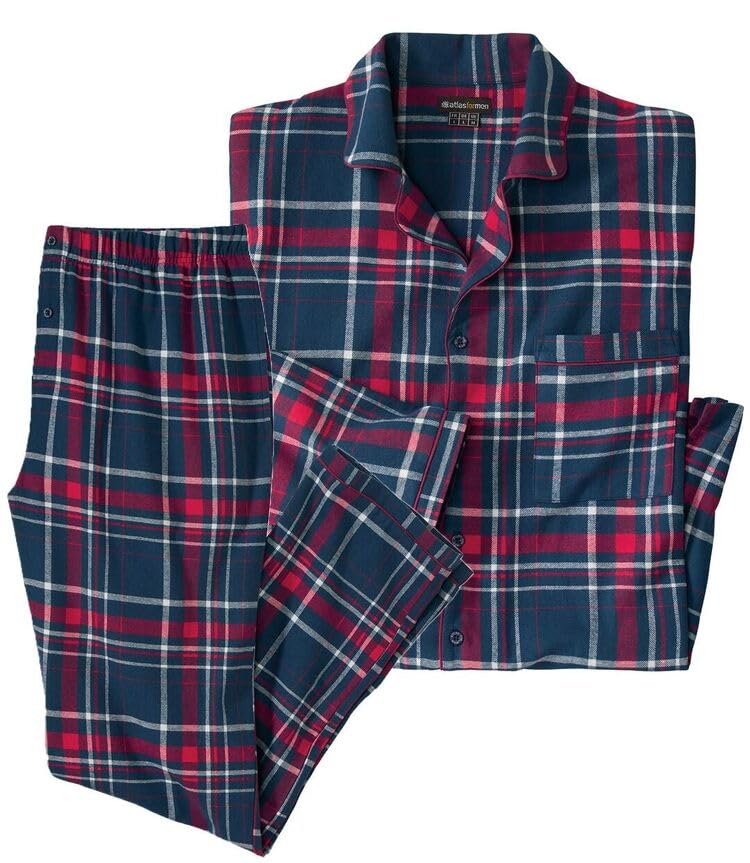 Pyjama flanelle homme grand confort pour cocooning d'hiver M-5XL