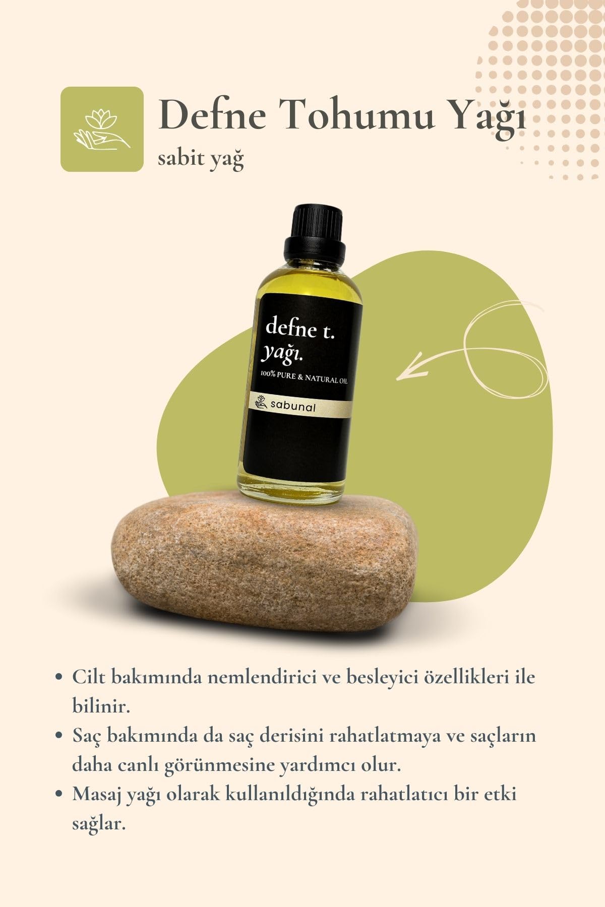 Defne Tohumu Yağı 100 ml - Doğal Saç ve Cilt Bakım Yağı