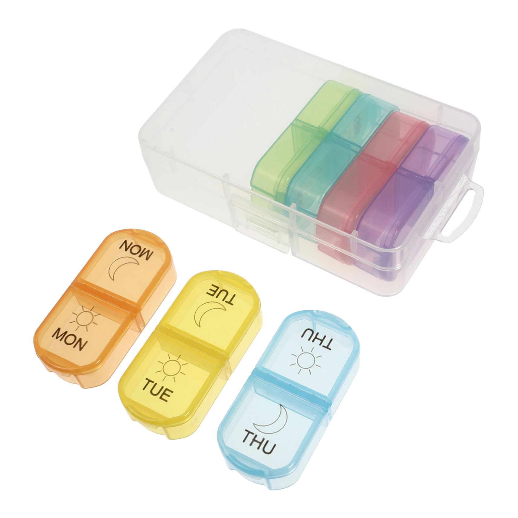 FRCOLOR Pill Set 3 14 Pillendose Organizer-container Versiegelter Pillenbehälter 14 Tage Veranstalter -pillendose Medikamentenhalter Alltagsfall Pillenhalter