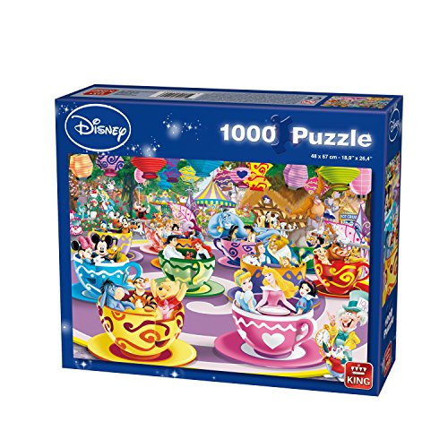 Preisvergleich Produktbild King K05125 Disney 1000 Teile Puzzle Mad Tea Party, Blau Karton