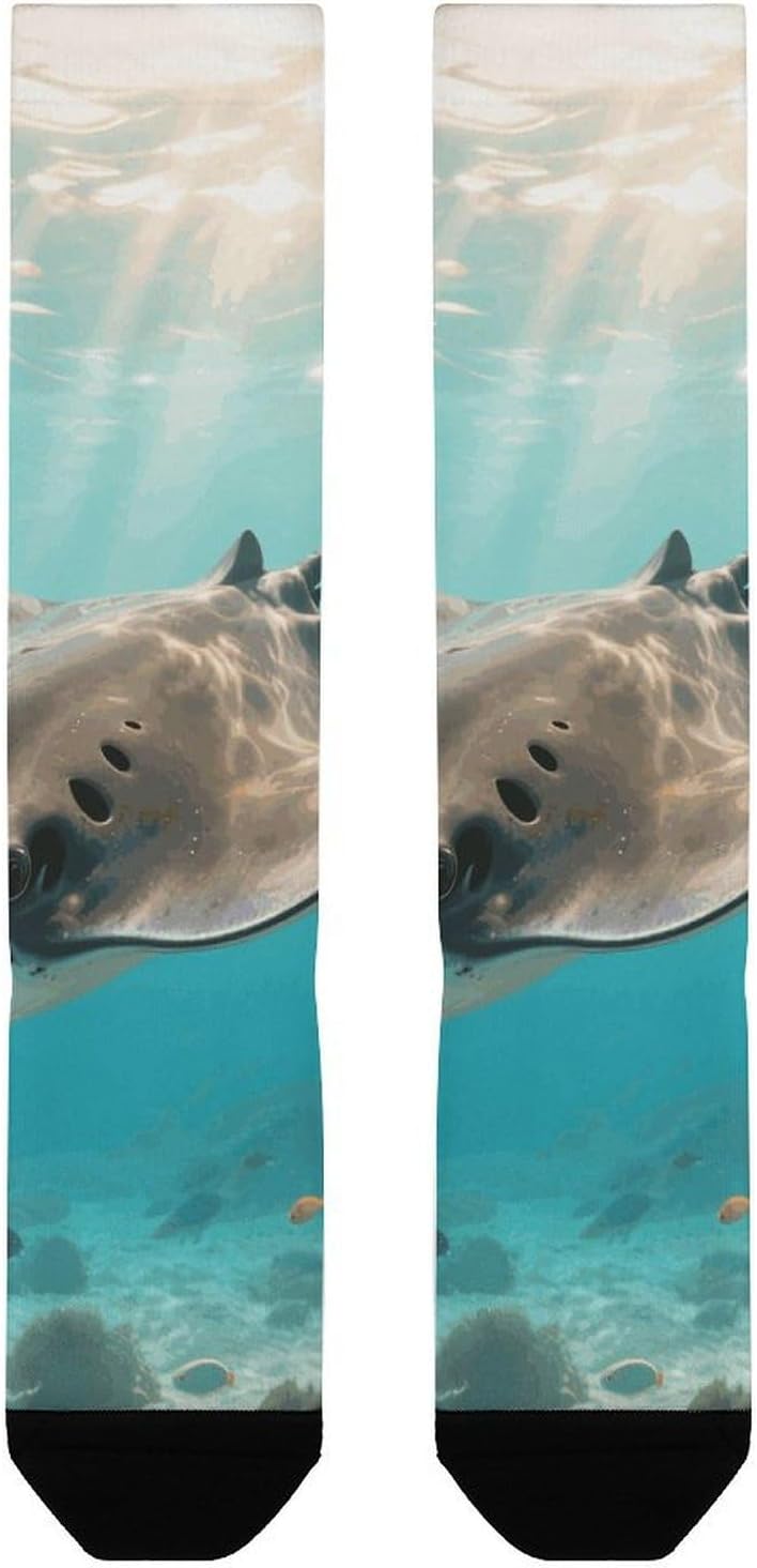 Manta Ray Knee High Soccer Socks Moisture Wicking