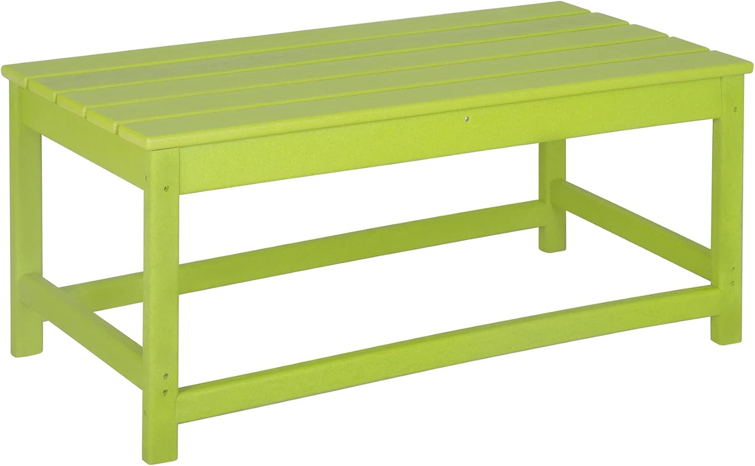 WestinTrends Malibu 4-Piece Set Outdoor/Patio Poly Adirondack Chairs with a Coffee and a Side Table (2 Seater), Lime