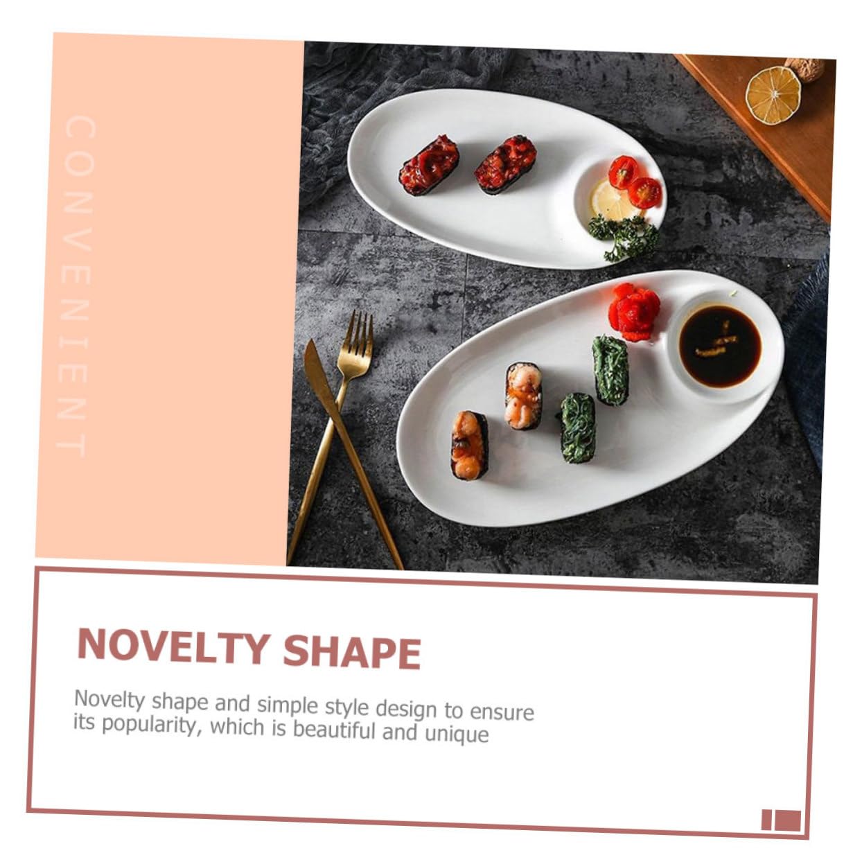 Servierset für Chips und Dips Knödelschale mit Fächern Sushi-schale aus Keramik Snackteller für Hausmannskost Gewürzteller für Küche und Party