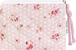 Cotton Quilted Floral Coin Purse Digital Camera Pouch with Cute Prints Zipper for Women Girls (BLUE PATCH)
