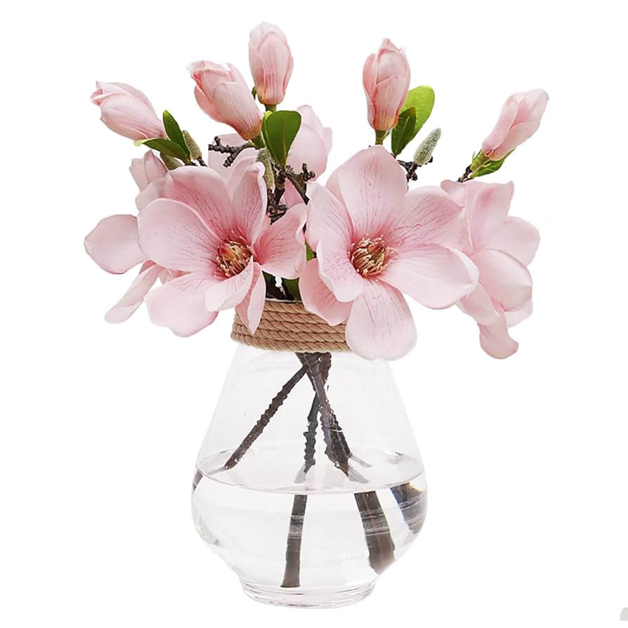 Amazon｜人工モクレンの花 リアルタッチ ピンクマグノリアの花