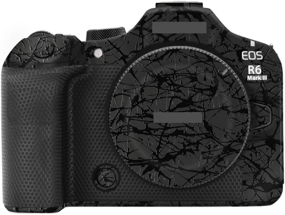 Decal Skins R6III Anti-Scratch Camera Protective Wrap Film Covered Skin for Canon EOS R6 Mark III R6 III R6 MarkⅢ Photography Accessories Sticker (Splash Ultra Black, for Canon EOS R6 Mark III)