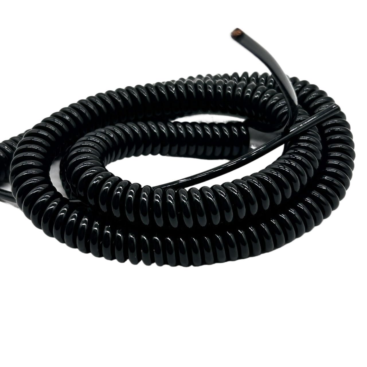 Chowany 8-żyłowy spiralny kabel ciągnący 5 metrów 16 stóp Czarny przedłużacz sprężynowy rozciągający (22AWG)