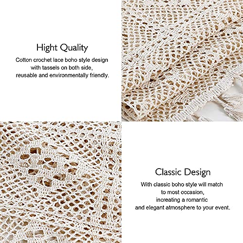 Chemin de table macramé beige : masquez les imperfections avec style et charme - 4