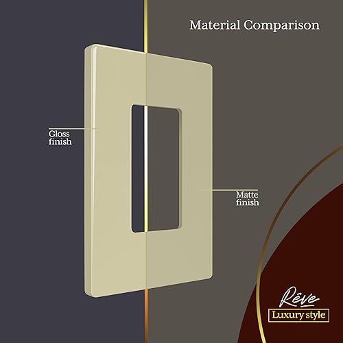 Miniatura 4 de ENERLITES Rêve Collection - Cubierta decorativa de lujo para interruptor de pared, sin tornillos, acabado mate, tamaño mediano de 1 banda, 4.88 x
