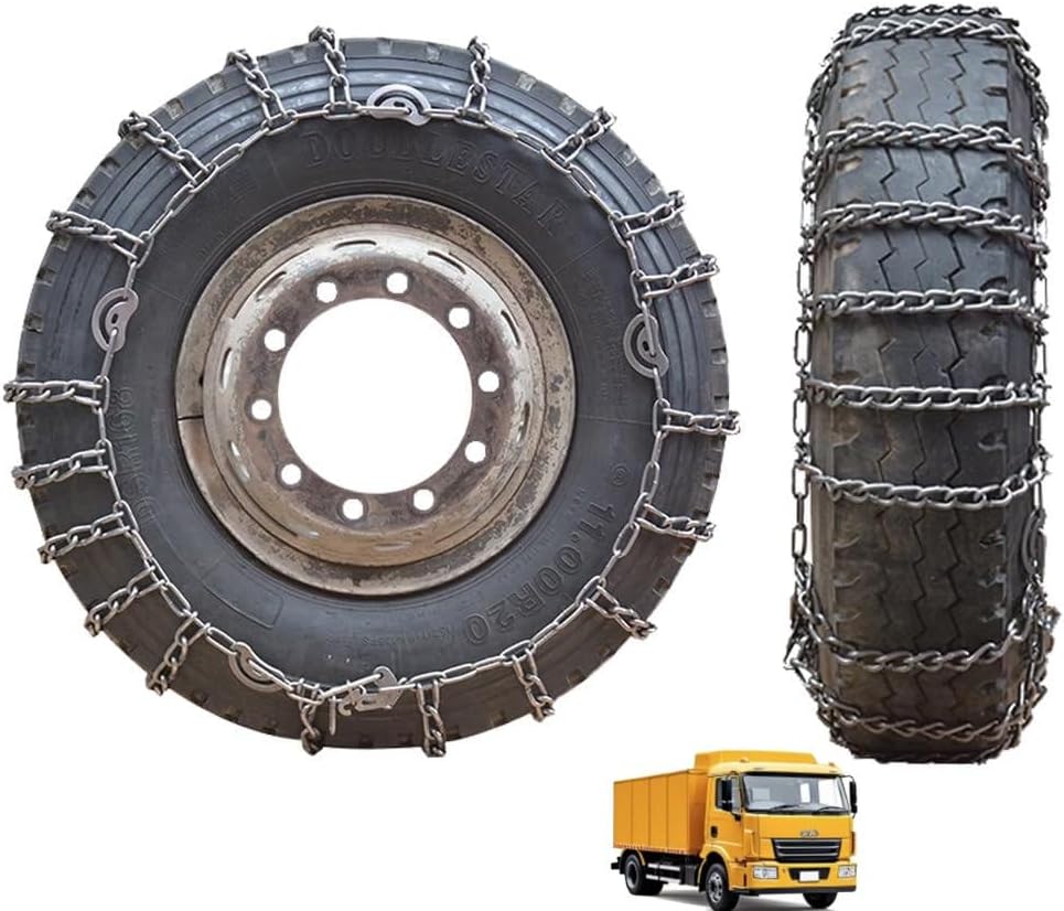 9mm Set of 2 Snow Tire Chains for Car SUV Pickup Trucks Van Trucks ATV Semi Trucks Light Truck in Snow, Ice, Sand and Mud 295/80R22.5 9mm 11.00-20