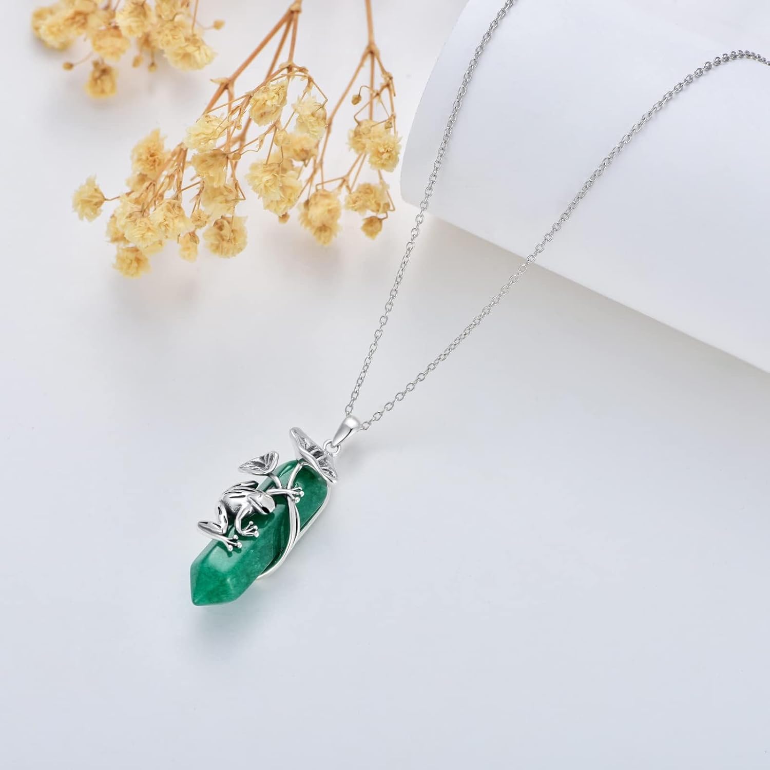 Frog Necklace 925 Sterling Silver Frog Pendant Birthstone Quartz Jewelry Gift for Women s Mom - Image 2