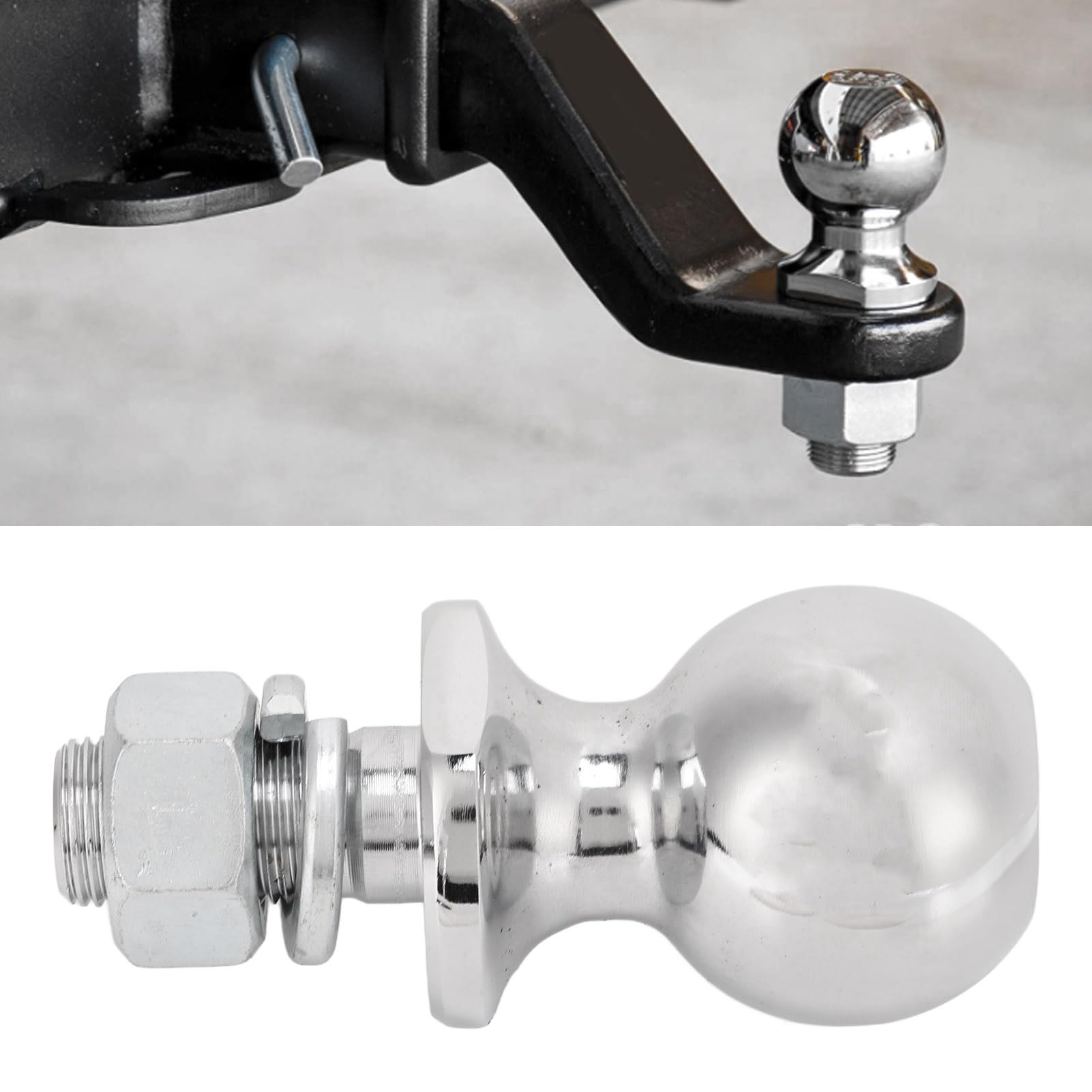 Gancio Traino a Sfera,50mm Rimorchio a Sfera,3,5T Gancio Traino Rimorchio,Ø19mm Vite per Aste di Accoppiamento con un Carico Fino a 3,5 Tonnellate per Trattore Camper Roulotte Spiaggia Yacht