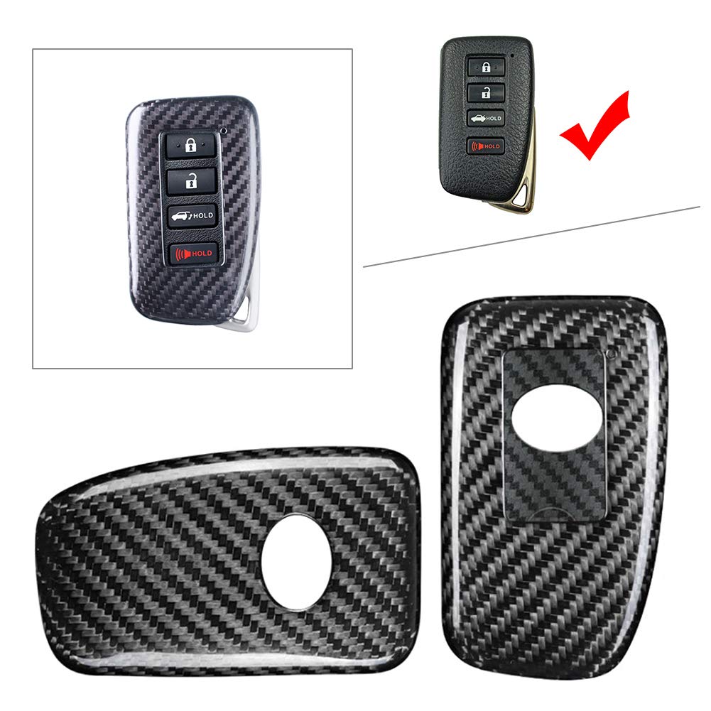 Funda para llave, funda para mando a distancia inteligente, carcasa de fibra de carbono, color plata y negro para 2014-2017 para coche