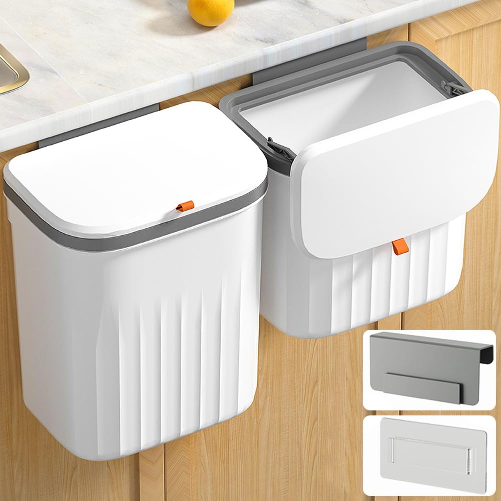 JUVEL Poubelle de cuisine suspendue 18 litres Polypropylène TPE anti-odeurs