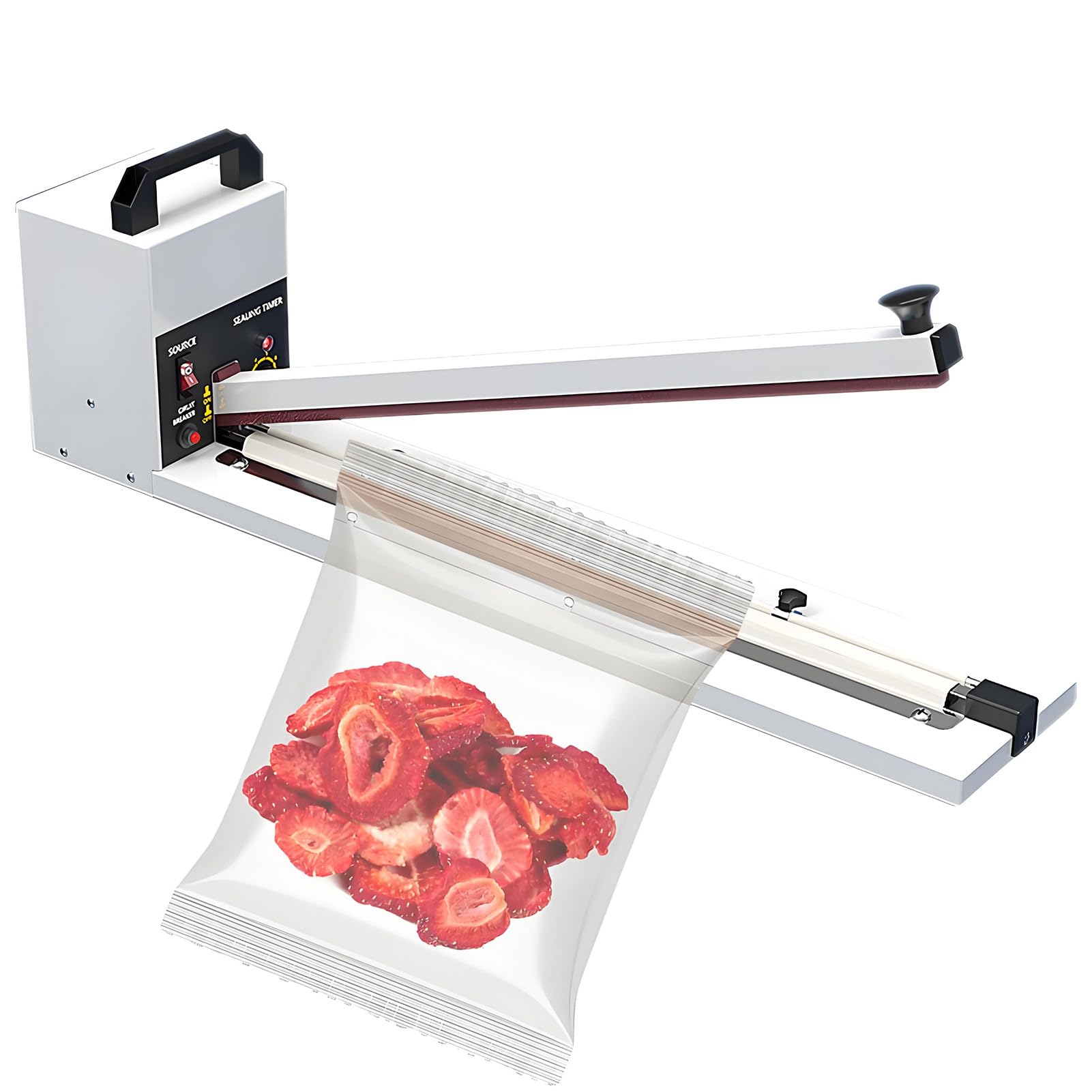 Sellador Termico Bolsas de Plastico,23,62 Pulgadas(60cm),Ancho de Sellado 0,3pulg(8mm),8 Niveles de Temperatura,Selladora Bolsas de Plastico Profesional para Cocinas
