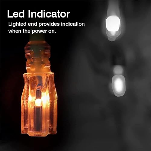 Miniatura 90 de Cable de extensión iluminado para exteriores 12/3 de 6 pies, calibre 12, 3 puntas, SJTW, resistente cable de extensión rojo neón con enchufe de 3