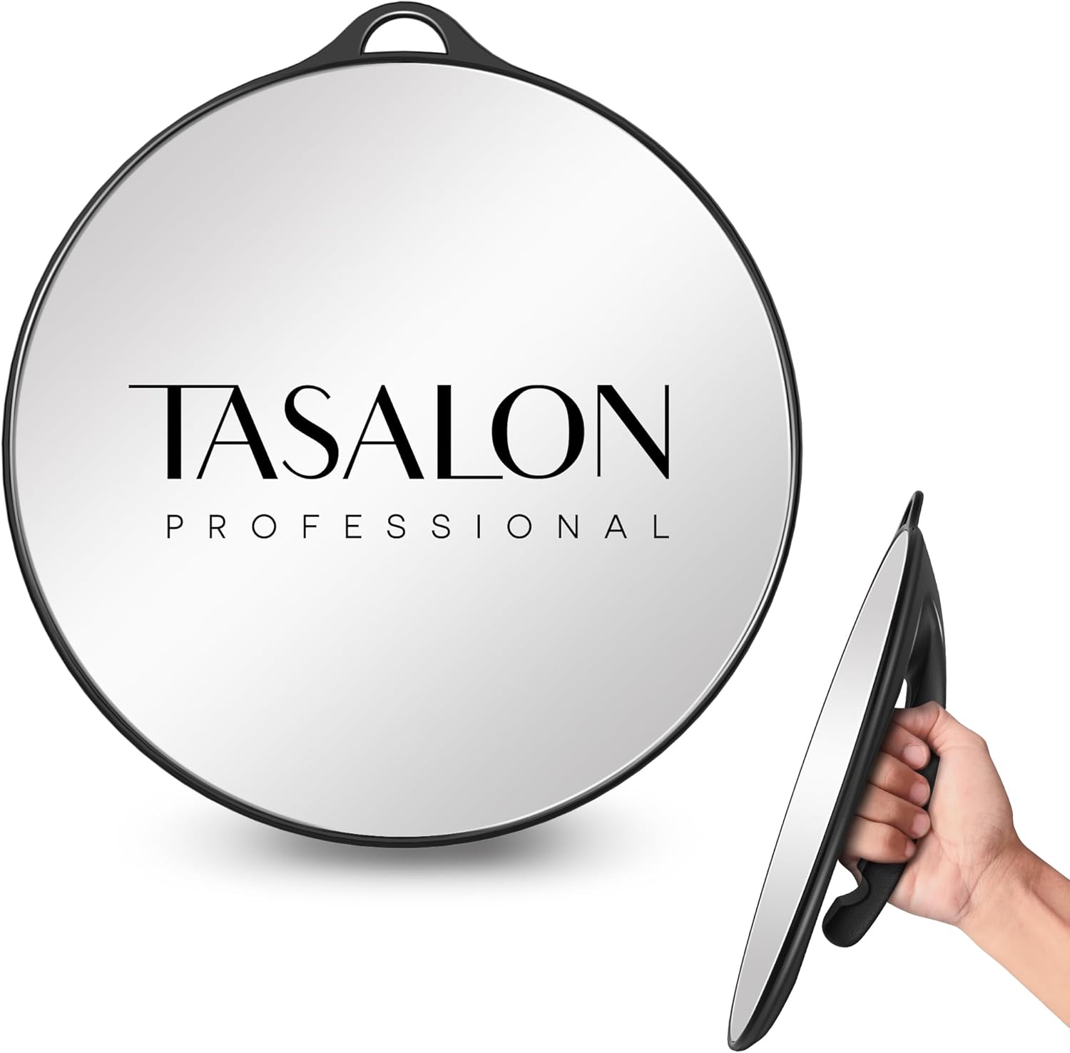 TASALON Unbreakable Barber Mirror Hand Mirror with Handle for Hair