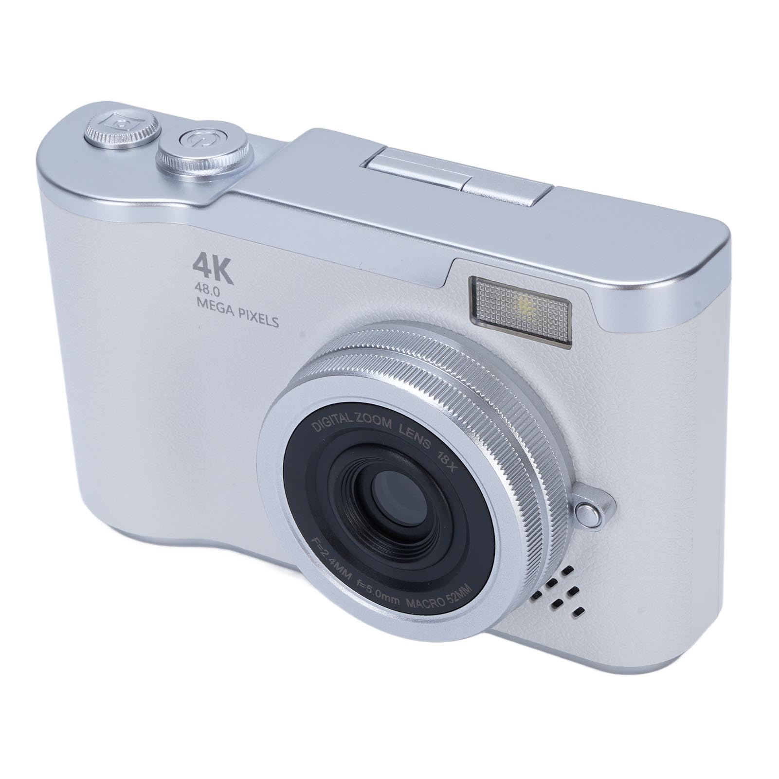 Fotocamera Digitale, Fotocamera Digital Point & Shoot Digital Point e Shoot HD 1080p con Schermo di Ribaltamento HD da 2,4 Pollici, Luce di Riempimento a LED Integrato, Zoom