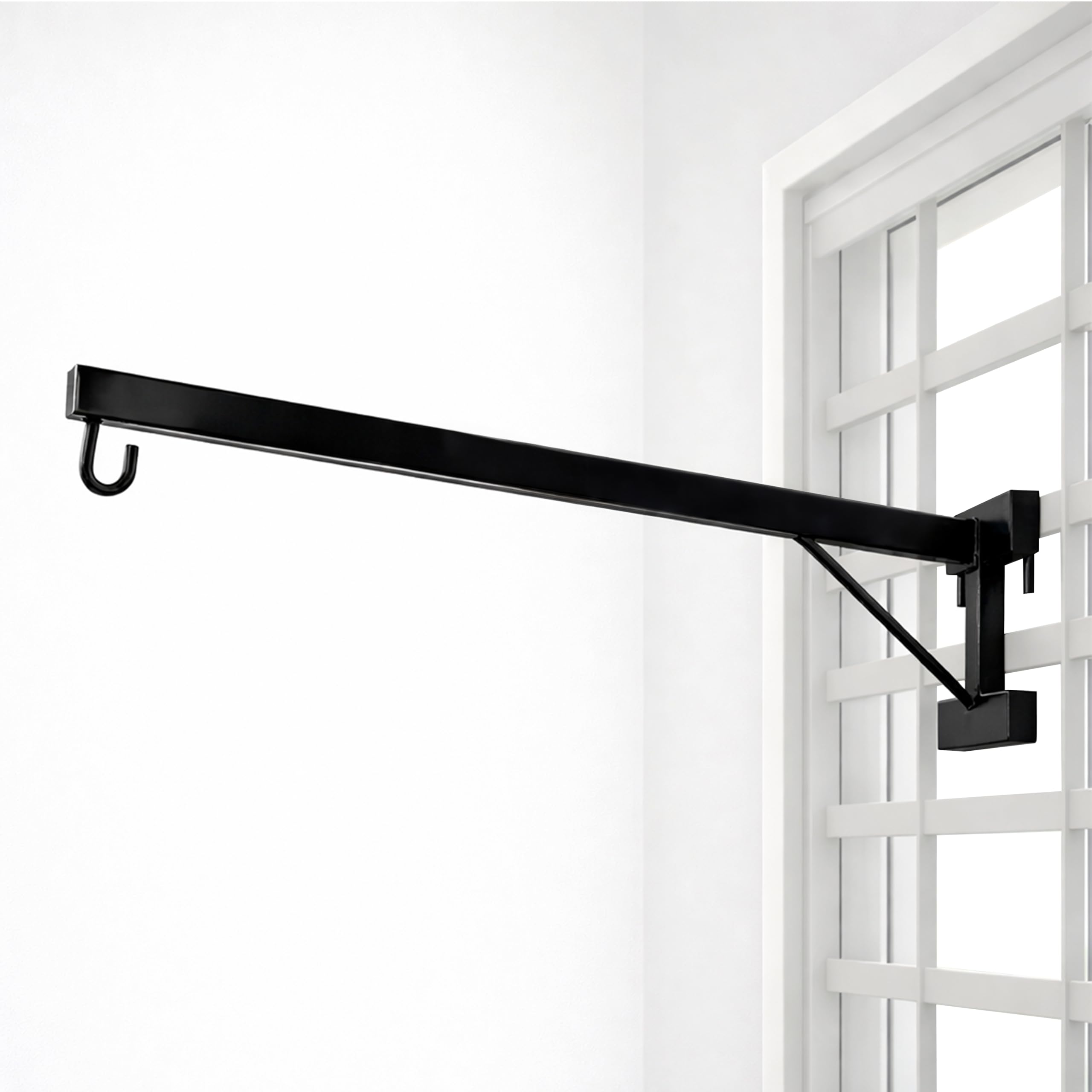 Baby Window Cradle Hanger Metal Rod | Weight Support Up to 20Kg | Black (Traditional, 80cm)-image-8