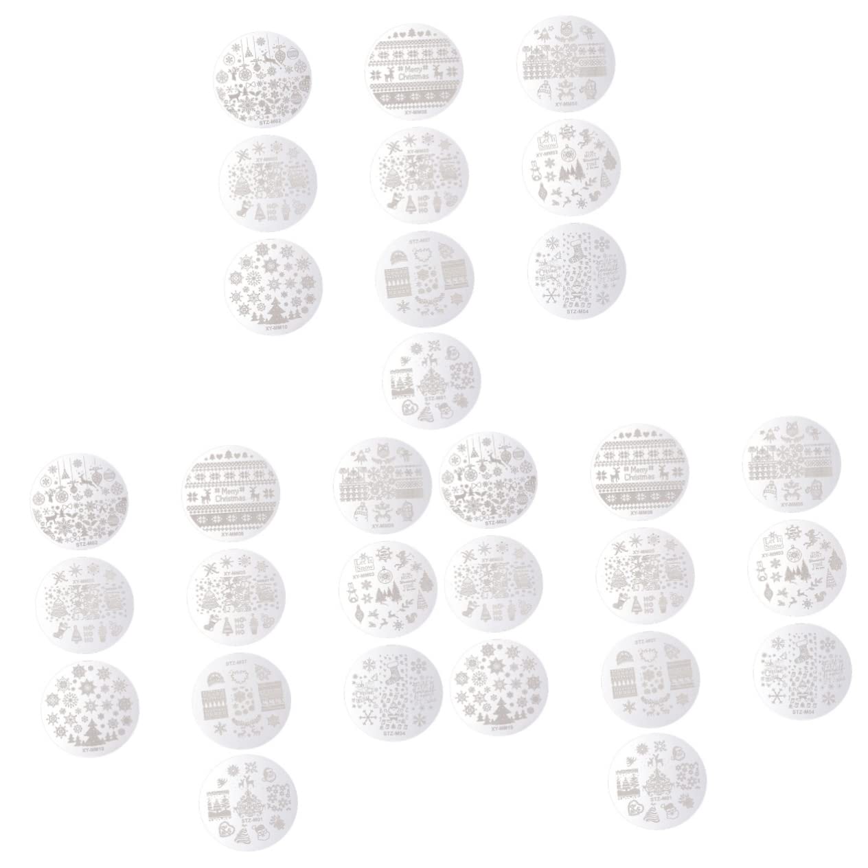 Mikinona 30pezzi Kit Di Stamping Per Nail Art Con Motivi Natalizi Piastra Per Manicure Facile Da Usare Per Principianti e Professionisti