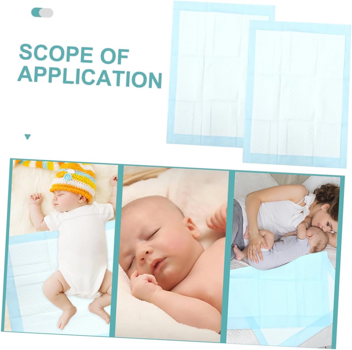 Ciieeo 10pcs Large Disposable Changing Pads High Absorbency Leakproof Newborn Diaper Portable Breathable Non Slip Pad for Mess Diaper Changes and Travel