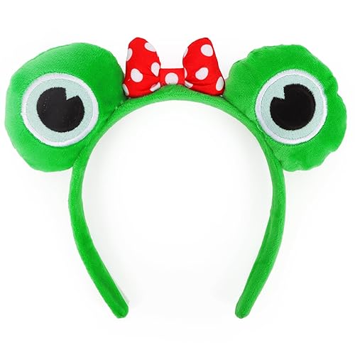 Miniatura 8 de CIEHER Diadema de rana verde para spa, diadema de ojo de rana, diadema de orejas de ratón, diadema de spa, diadema de maquillaje, diademas para el