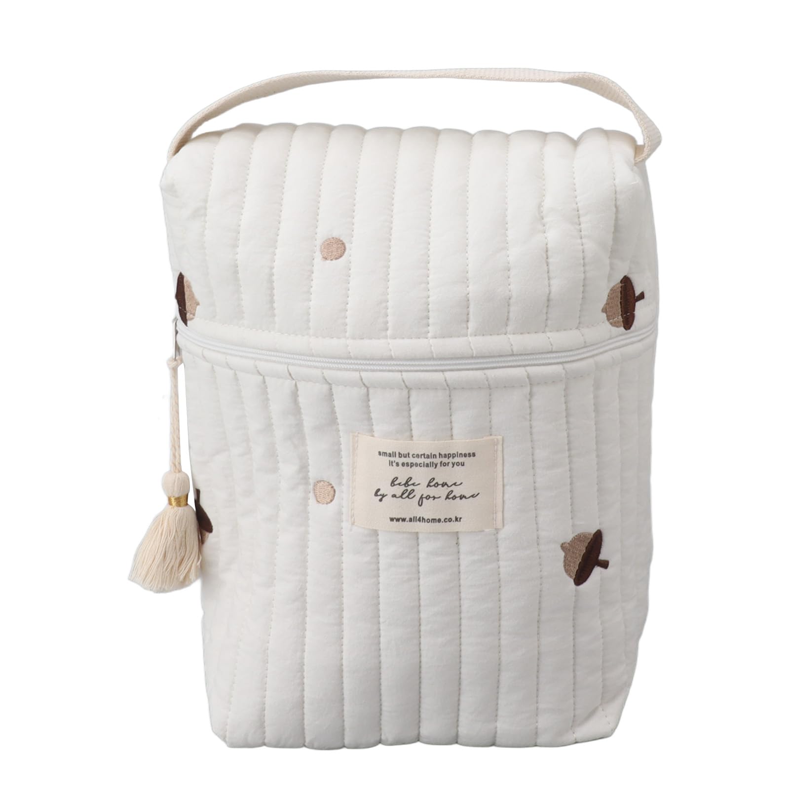 Keenso Baby Diaper Bag,Large Capacity Baby Stroller Zipper Bag for Bottle Wipes Pacifier (Pine Cone)