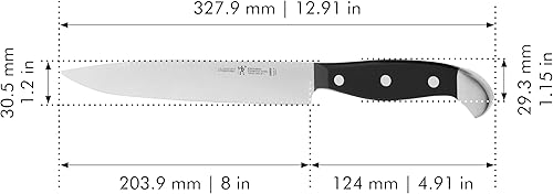 Vista 3 de HENCKELS Statement Razor-Sharp - Cuchillo para rebanar de 8 pulgadas, diseño alemán informado por más de 100 años de maestría, negro/acero inoxidable