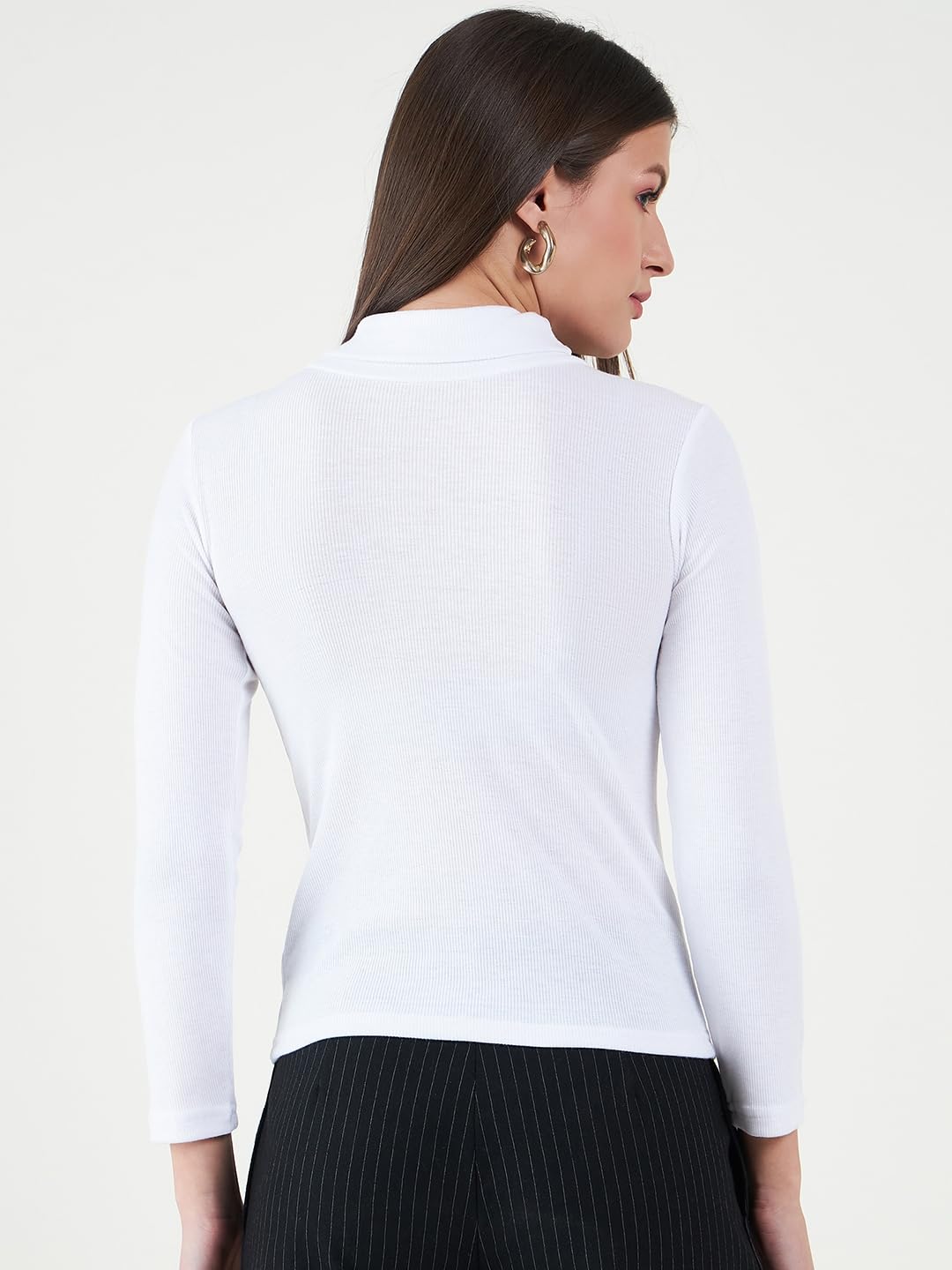 n.H.K.a. Set of 2 White/Coffee Brown Long Sleeves Turtle Neck Top 4