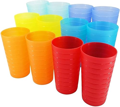 Miniatura 2 de AOYITE 32 ounce and 22 oz Plastic Tumblers Reusable, BPA-Free and Dishwasher Safe Drinking Cups,Restaurant-Quality Glasses in 6 Assorted Colors set