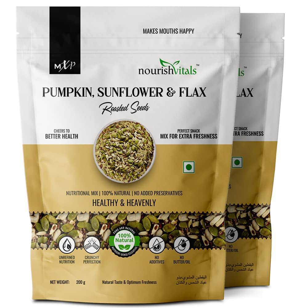 See full amazon price history chart for NourishVitals Pumpkin, Sunflower and Flax Roasted Seeds, 100% Natural, No Added Preservatives, Crunchy Perfection, 200g x Pack of 2 NourishVitals Pumpkin, Sunflower and Flax Roasted Seeds, 100% Natural, No Added Preservatives, Crunchy Perfection, 200g x Pack of 2 (B09M38C1F6) Amazon Price History, Amazon Price Tracker