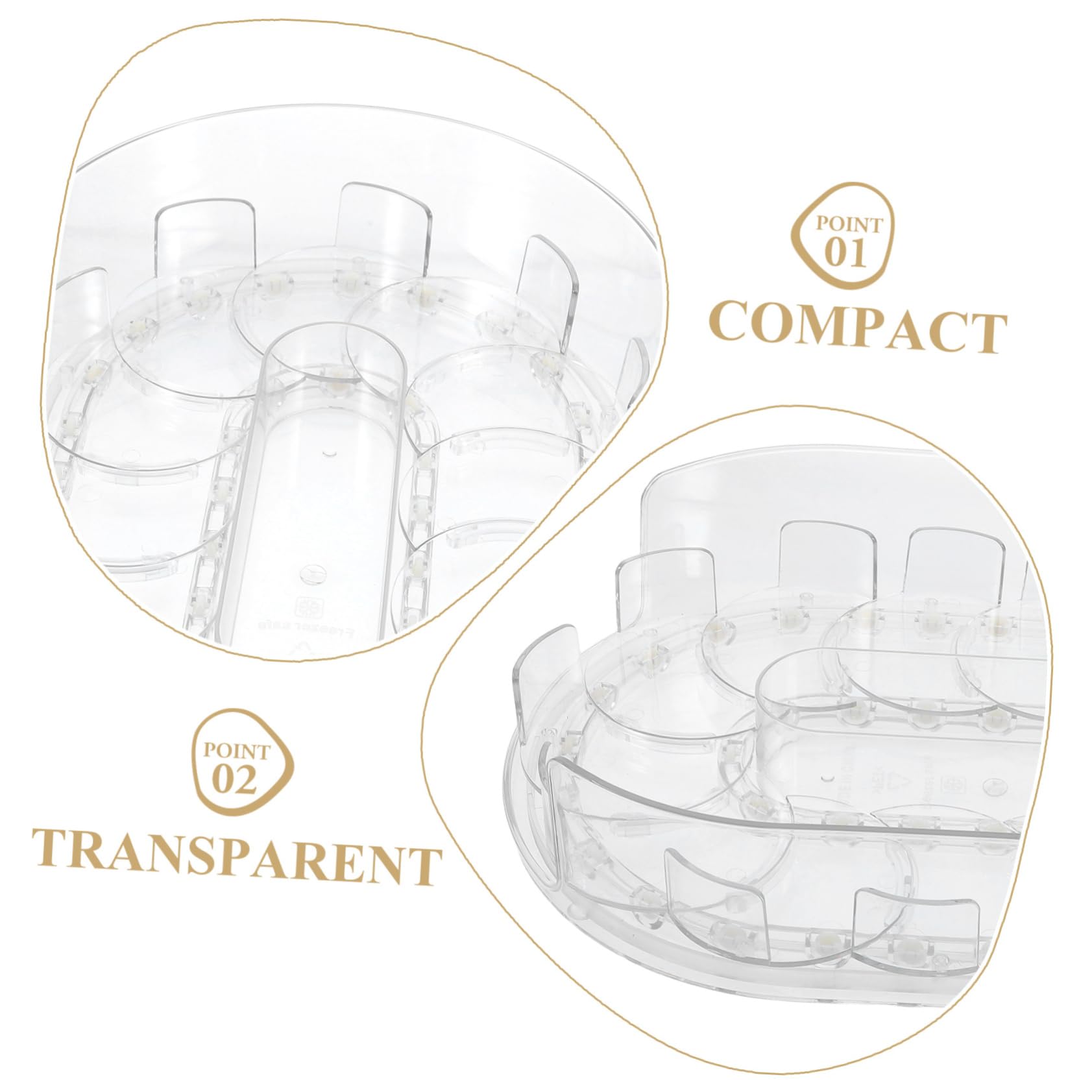 Bandeja Giratoria del Refrigerador de Plástico para Especias y Cosméticos | 360° de Giro, Uso en Cocina y Gabinete, Material Plástico Resistente y Fácil de Limpiar