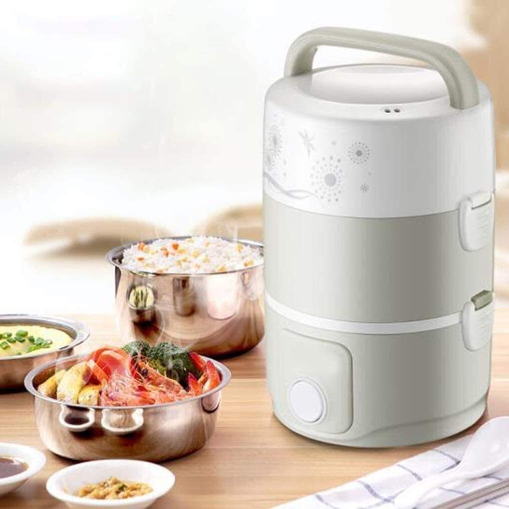 Cooking Box for il pranzo elettrico, in acciaio inox interno a tre strati mini fornello di riso, multi-function cottura a vapore scatola di pranzo for la scuola di casa scolastica cuoco cibo cru
