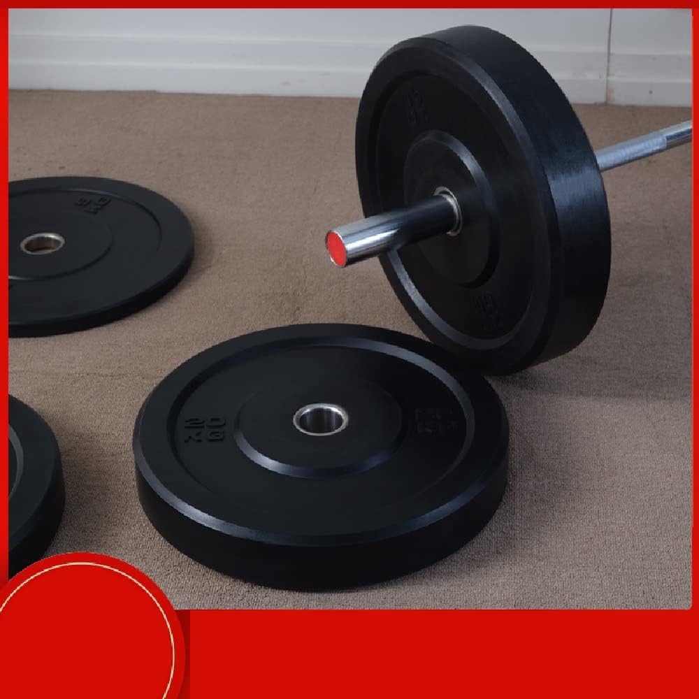 Olympic Rubber Bumper Plates Strength Training for Barbell Gym All Rubber Barbell Pure Black Barbell Rubber Barbell Material Odorless