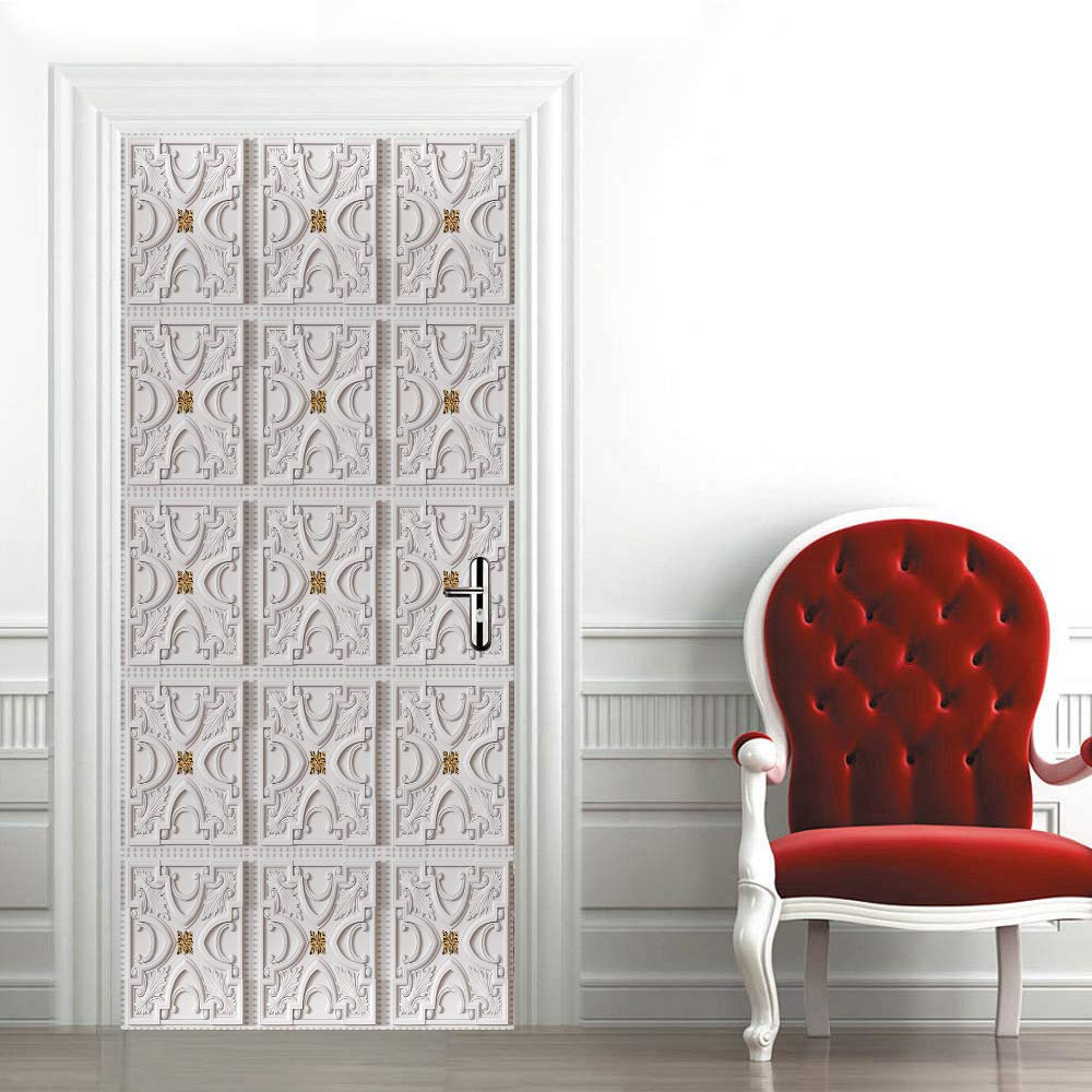 Sticker porte trompe l'oeil mural pour agrandir une chambre ou une petite piece
