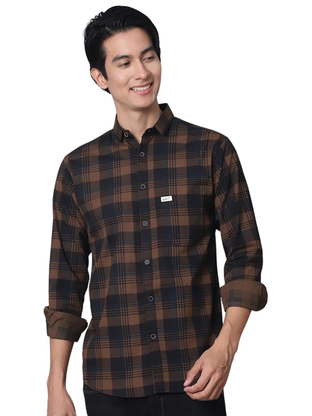 majestic man Comfort Cotton Slim Fit Checked Casual Shirt for Men-picture-24