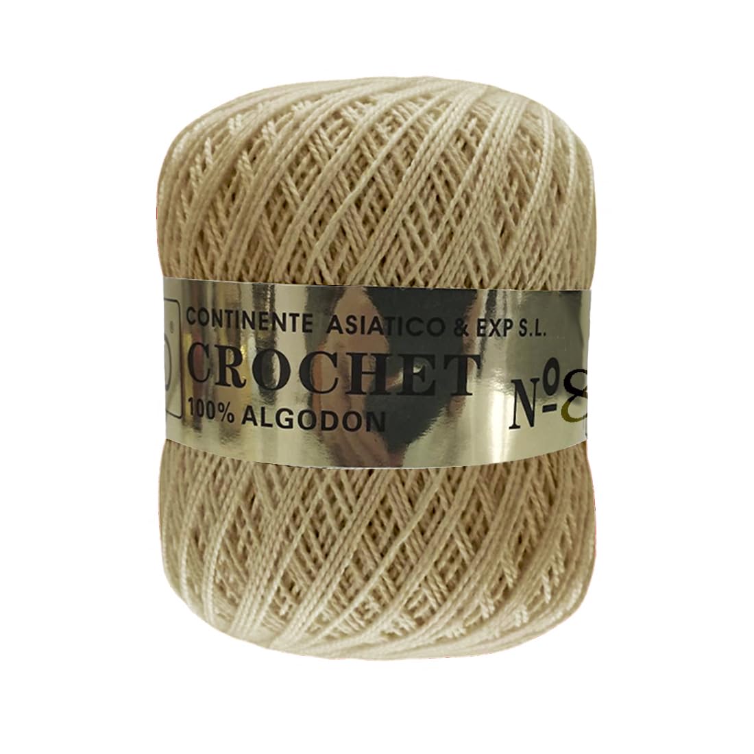 Filo di cotone nº8 (cotone 100%), gomitolo di lana fine da 80 grammi, lana per uncinetto, lavoro a maglia, artigianato, cucito, gancetto, amigurumi, fai da te, (8, beige)