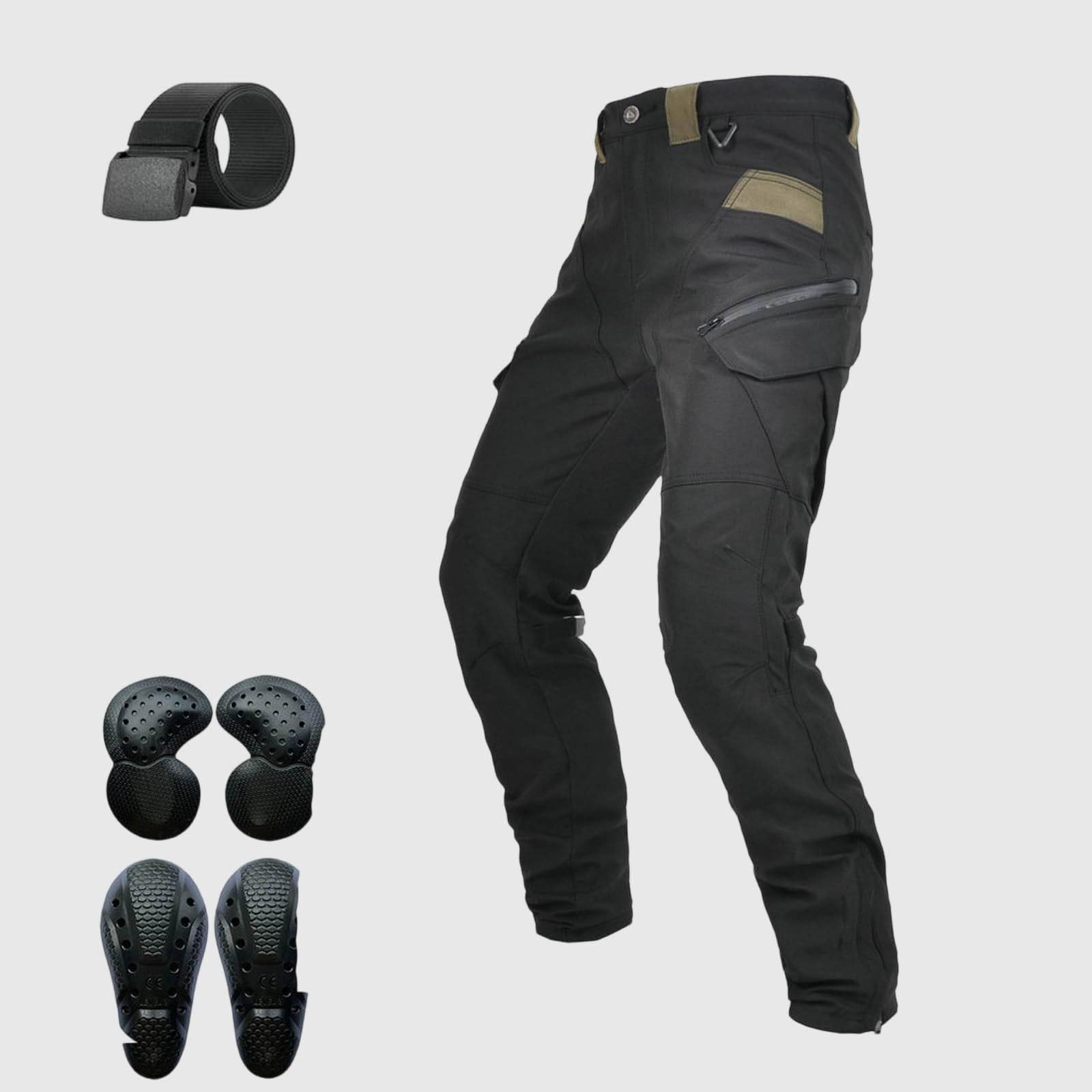 Motorradhose, schützende Freizeithose, Winddicht, atmungsaktiv, doppellagig, hoher Bund, Ganzjahresausrüstung