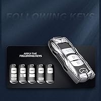 Vista 2 de Mazda - Funda para llavero de automóvil, de metal completo con llave remota de 3/4 botones, funda de armadura con hebilla, color plateado