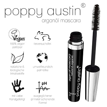 Vegan Mascara for Sensitive Eyes - 8 x Gentle Hypoallergenic Cruelty Free Organic - Best Natural Mascara for Short Eyelashes Extension Volume and Length (9 g Black)