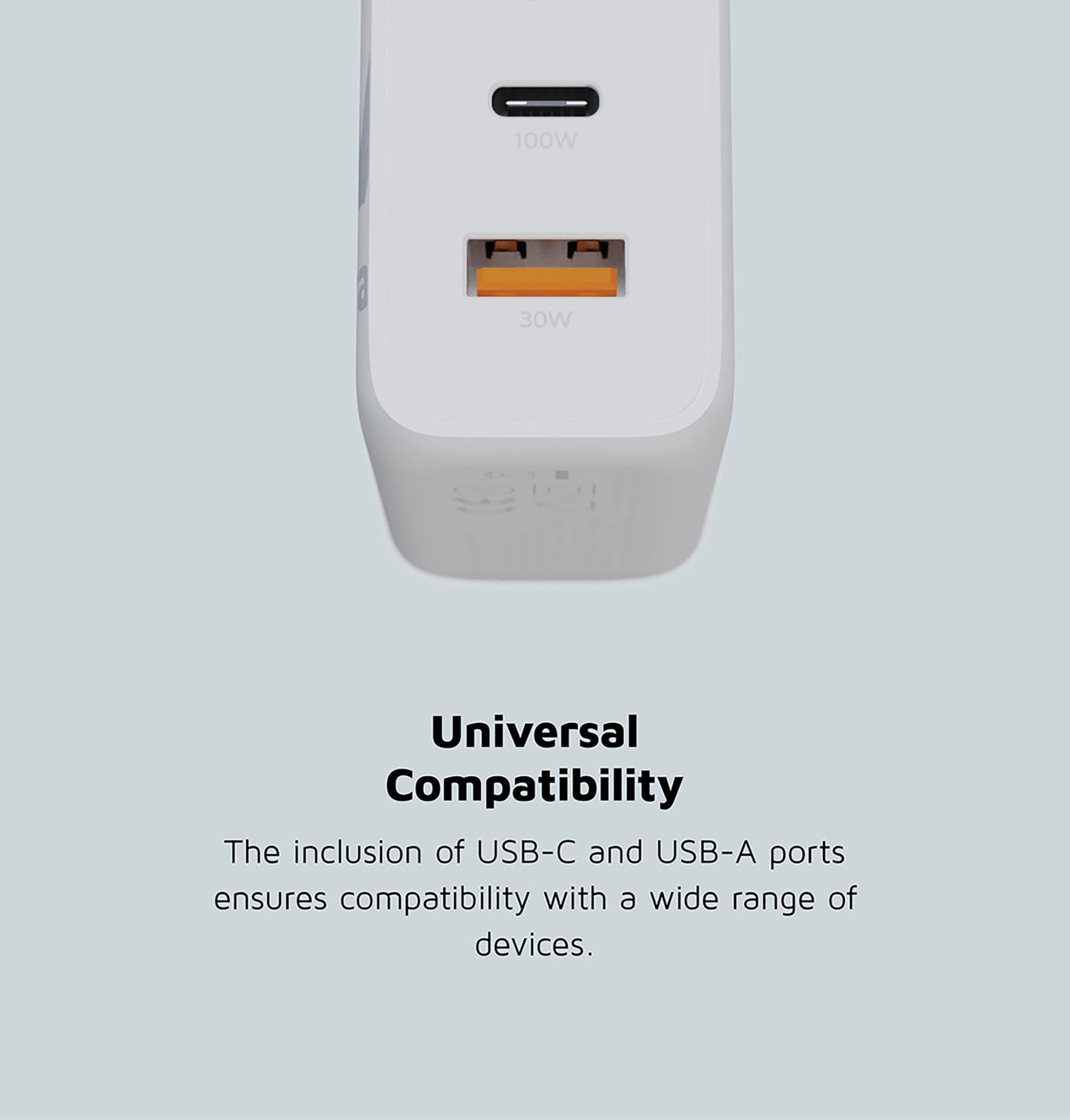 Xtorm NextGen caricatore da parete GaN2 a tre porte USB, ricarica rapida | Compatto ma potente, ricarica contemporaneamente fino a tre dispositivi con due porte USB-C e una porta USB-A.