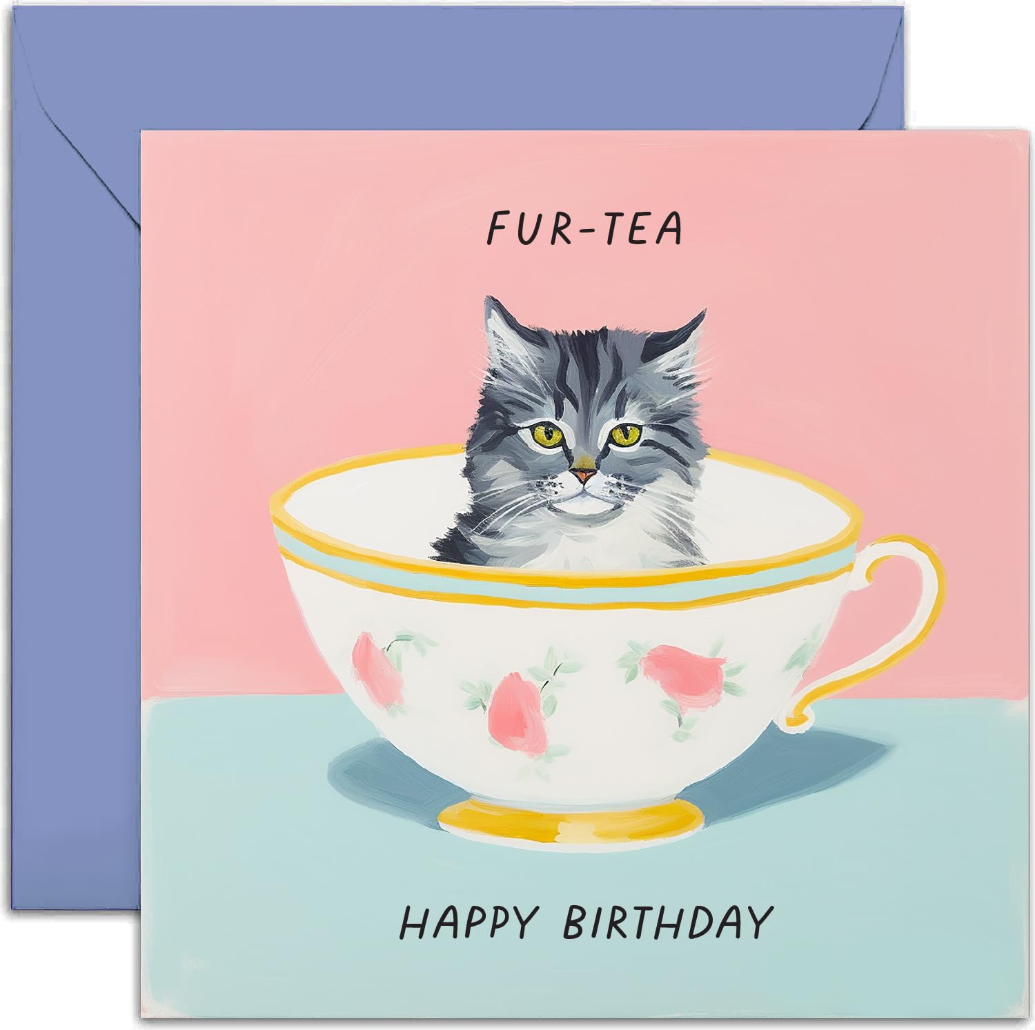 30th Birthday Card Old English Co. Funny For Him Or Her - Fur-Tea Cat Pun - Funny  Birthday Card For Man Or Woman 30th Birthday Card For Her, image size:1500x1493