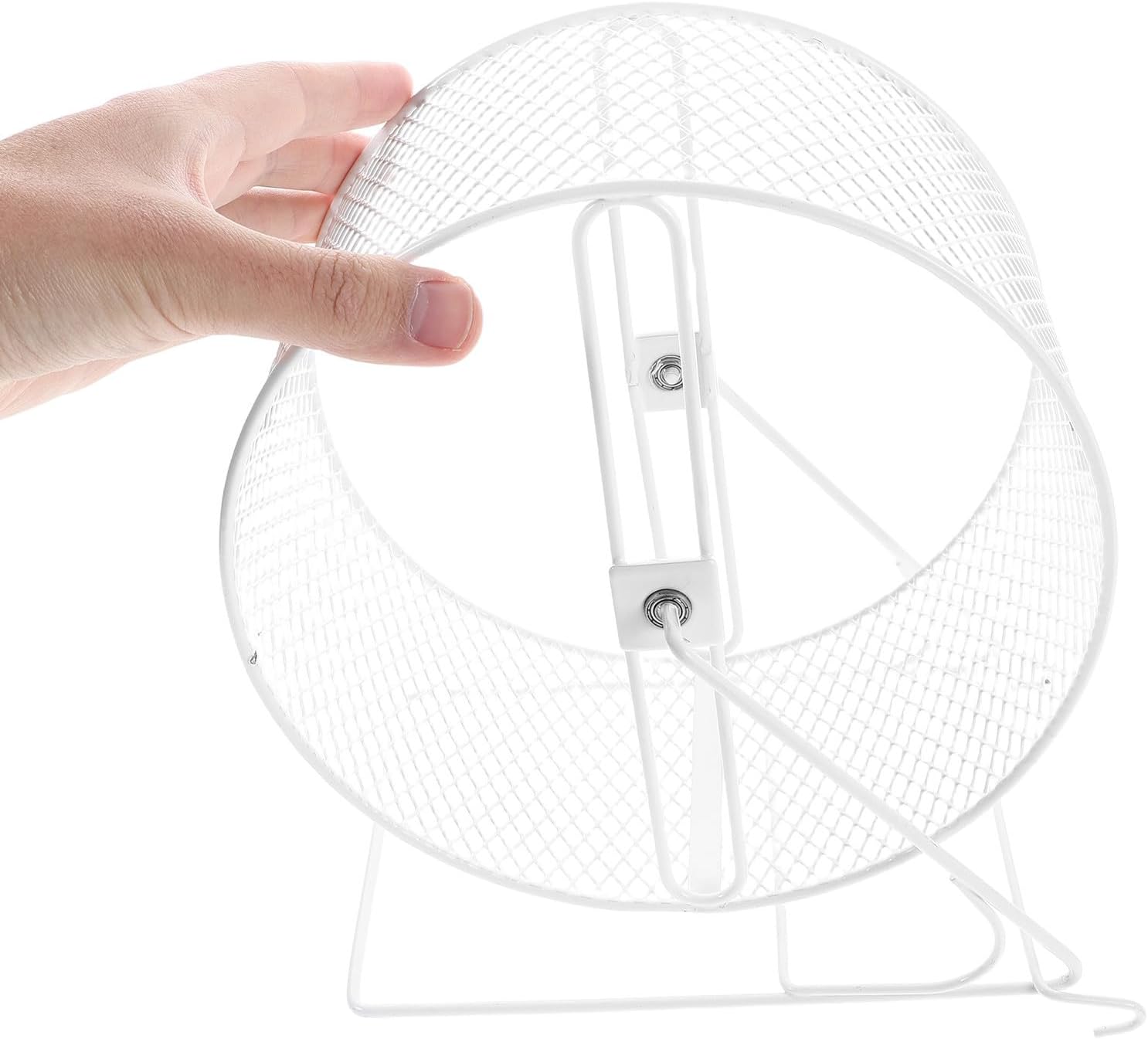 Alipis Inch Silent Metal Exercise Wheel for Chinchilla and Hamster with Nail Care Support and Easy Maintenance, White Running Wheel for Small Animal Fitness